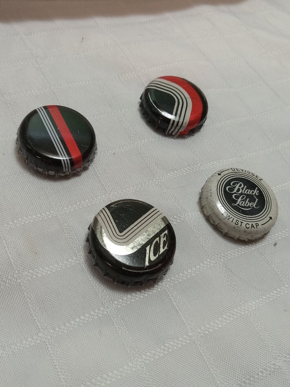Set of 4 strong magnets handmade from glass bottle caps